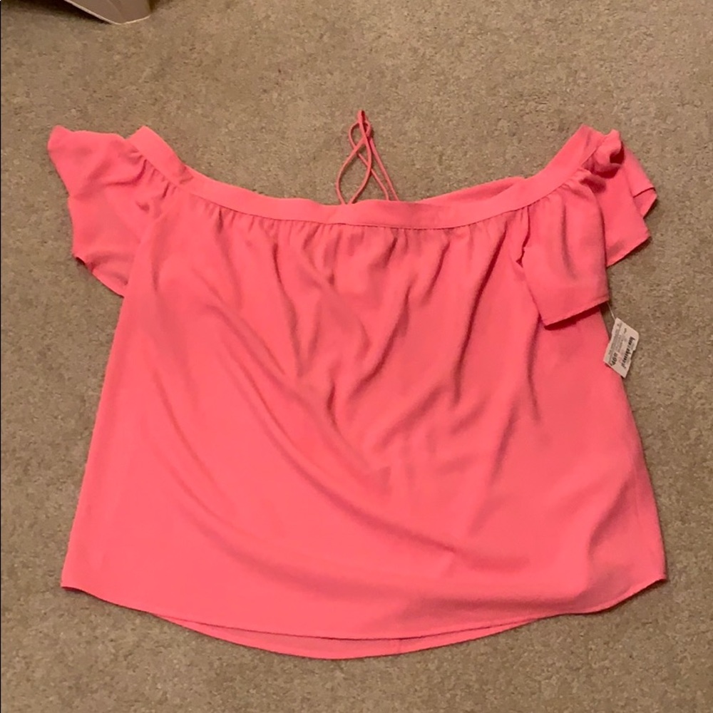 Impeccable Pig Pink off the shoulder shirt